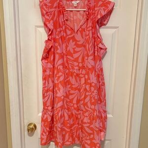 Time and Tru Coral and Pink Floral Dress